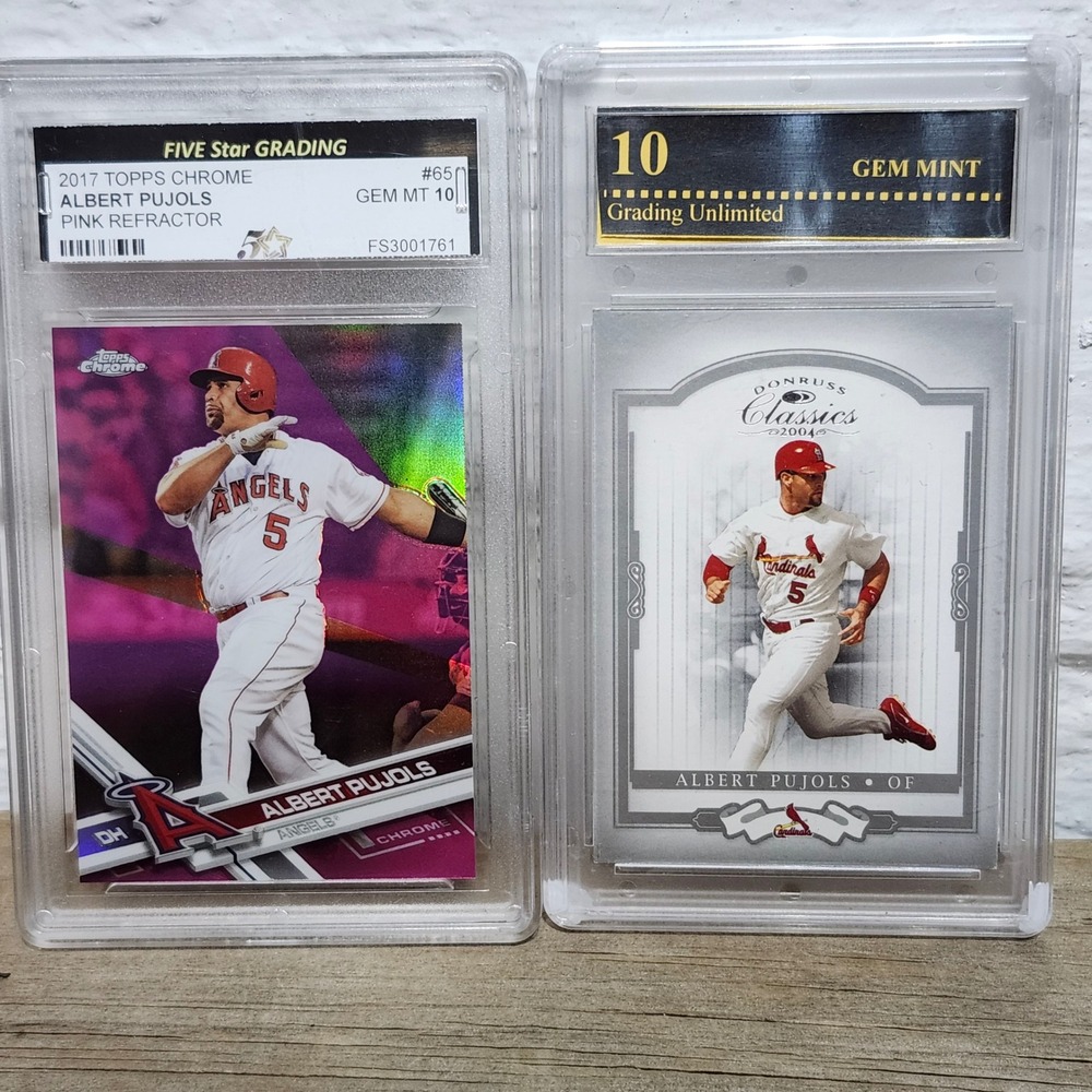 Albert Pujols Baseball Cards 2017 10 Topps Chrome Pink Refractor 2004 Donruss 10